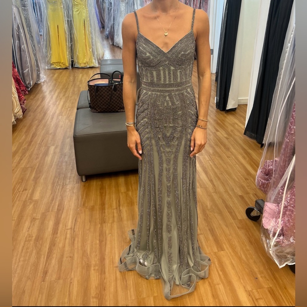 Beaded Grey Gown